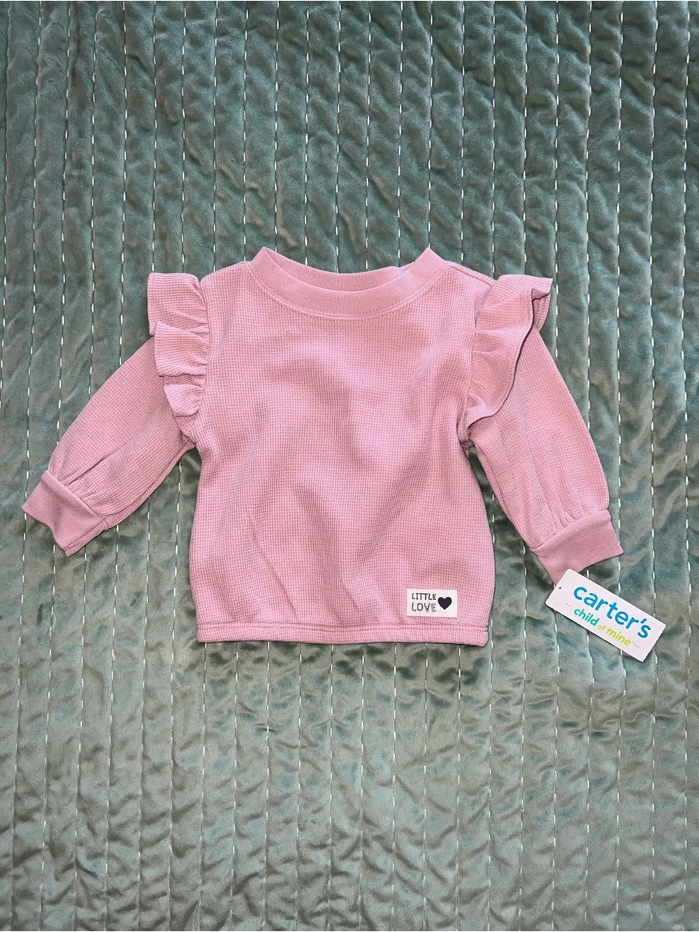 Carter's Little Love Mauve Ribbed Ruffle Two-Piece Set - Kids